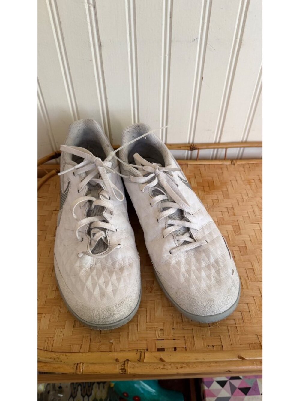 Nike Tiempo Legend Indoor Soccer Shoes White Gray Size 8